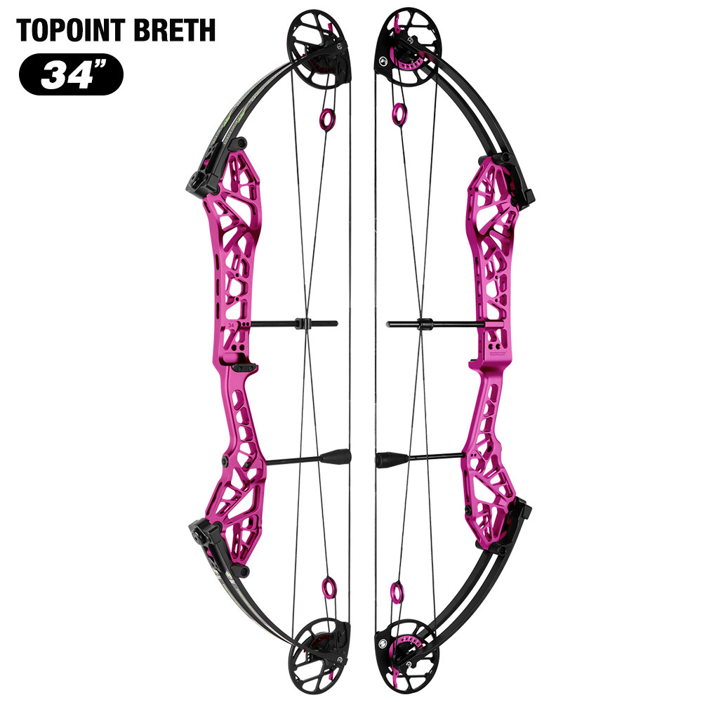 2026 TOPOINT ARCHERY Breth 34  Target Compound Bow, Axle-Axle 34'',DW30-40/40-50LB/50-60LB,DL26-30''/24-27"/20.5-23.5"