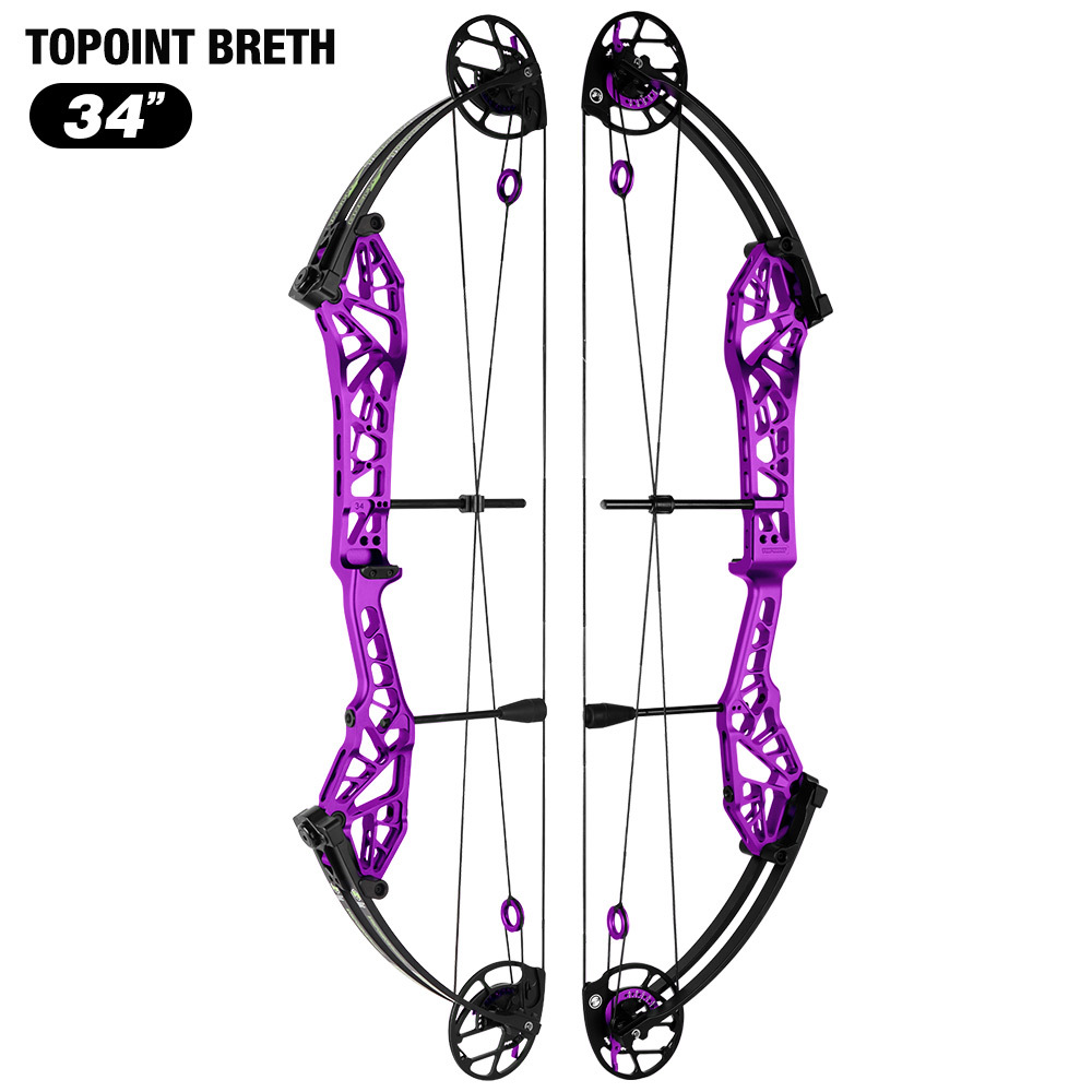 2026 TOPOINT ARCHERY Breth 34  Target Compound Bow, Axle-Axle 34'',DW30-40/40-50LB/50-60LB,DL26-30''/24-27"/20.5-23.5"