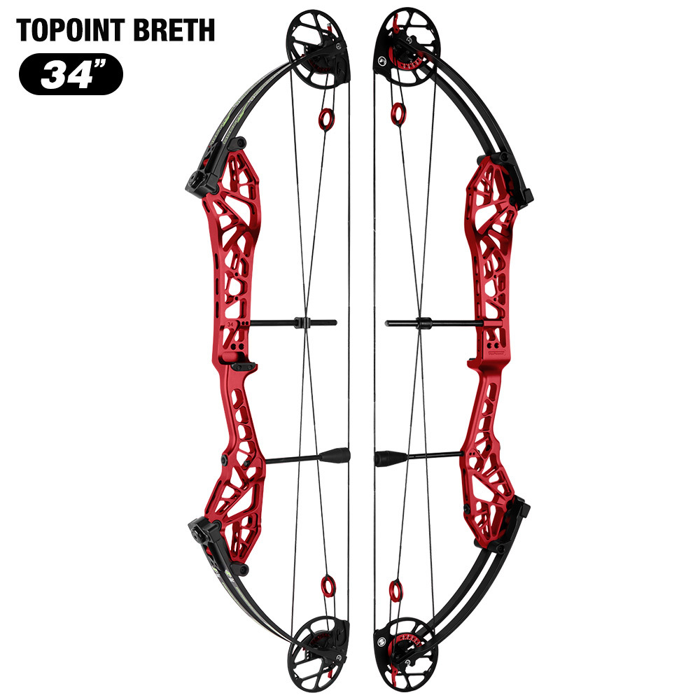 2026 TOPOINT ARCHERY Breth 34  Target Compound Bow, Axle-Axle 34'',DW30-40/40-50LB/50-60LB,DL26-30''/24-27"/20.5-23.5"