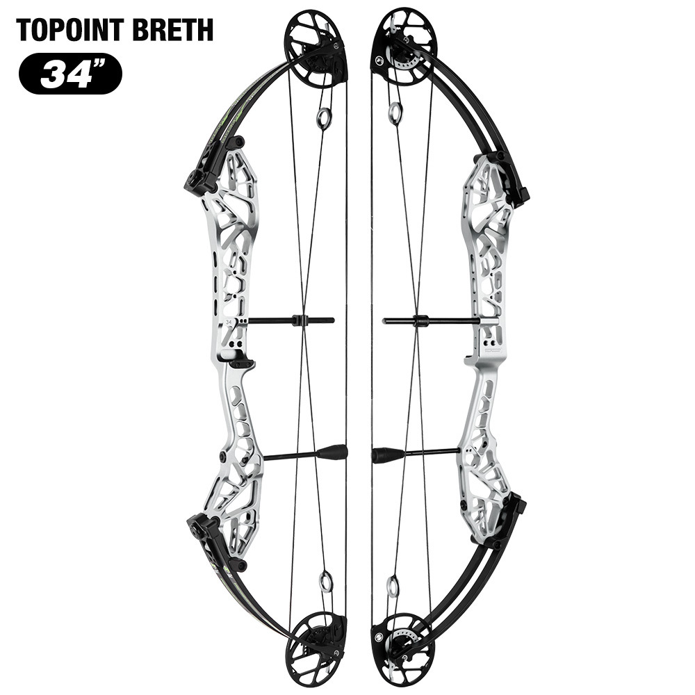 2026 TOPOINT ARCHERY Breth 34  Target Compound Bow, Axle-Axle 34'',DW30-40/40-50LB/50-60LB,DL26-30''/24-27"/20.5-23.5"