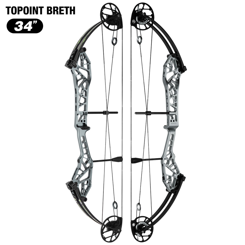 2026 TOPOINT ARCHERY Breth 34  Target Compound Bow, Axle-Axle 34'',DW30-40/40-50LB/50-60LB,DL26-30''/24-27"/20.5-23.5"