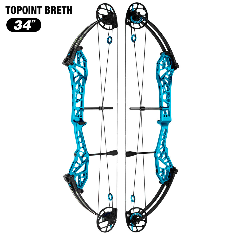 2026 TOPOINT ARCHERY Breth 34  Target Compound Bow, Axle-Axle 34'',DW30-40/40-50LB/50-60LB,DL26-30''/24-27"/20.5-23.5"