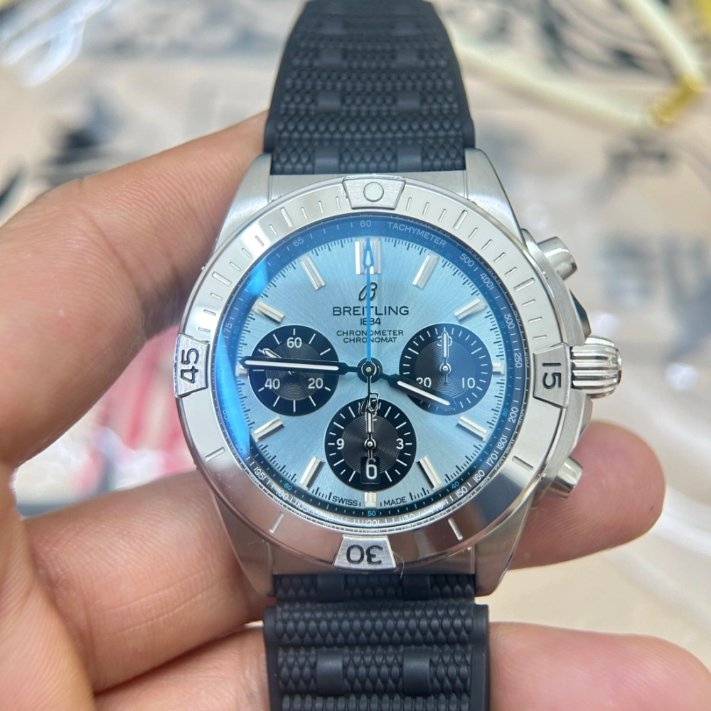 BLS factory 廠 BREITLING 百年靈 計時 B01 子彈頭 冰藍面  42MM 7750機芯