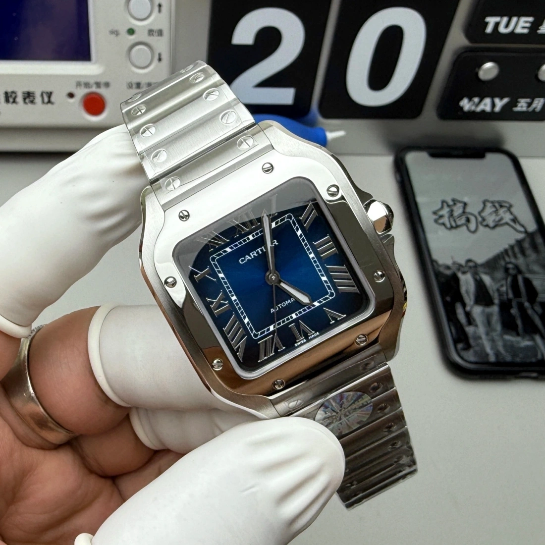 BV 廠 卡地亞 CARTIER 山度士WSSA0071 中號 39.8MM 快拆錶帶 香港面交