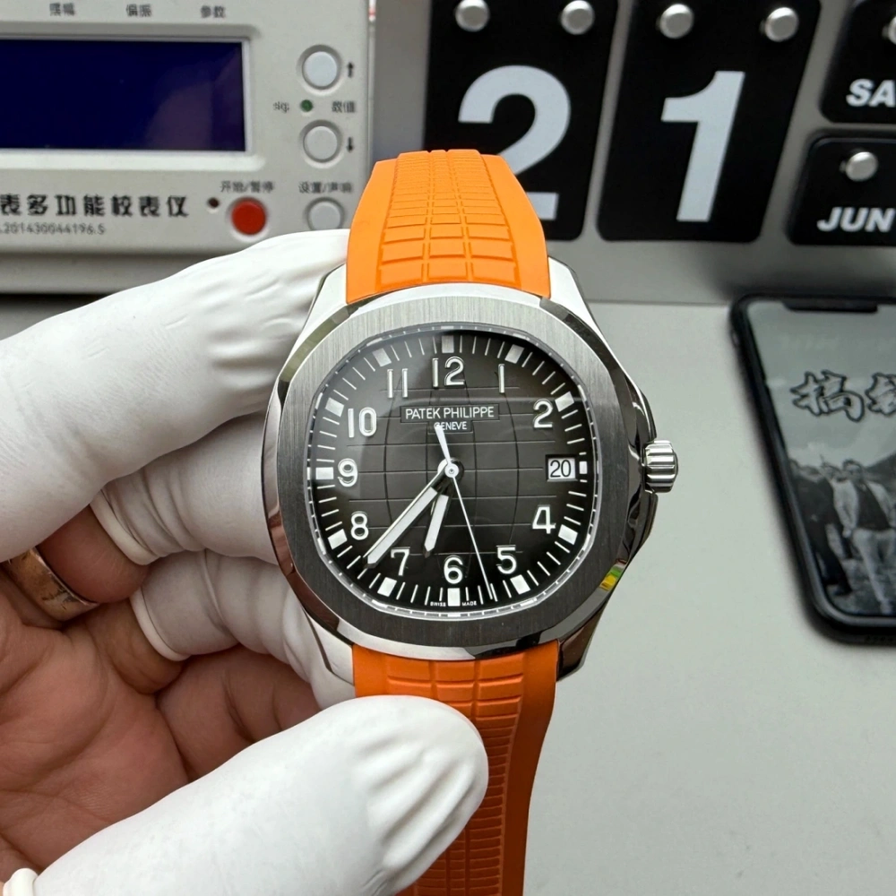 3K factory 廠  PATEK PHILIPPE 百達翡麗 PP 5167 灰面 橙膠帶手雷 330一體機芯 香港面交