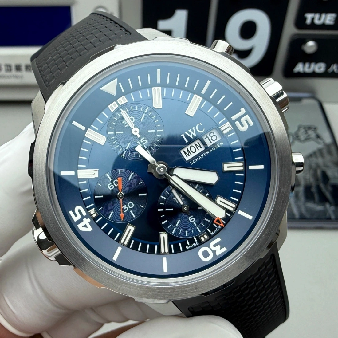 APS factory APS廠 IWC 萬國 海洋計時碼錶 鯊魚計時 鯊魚計時 藍色 香港面交