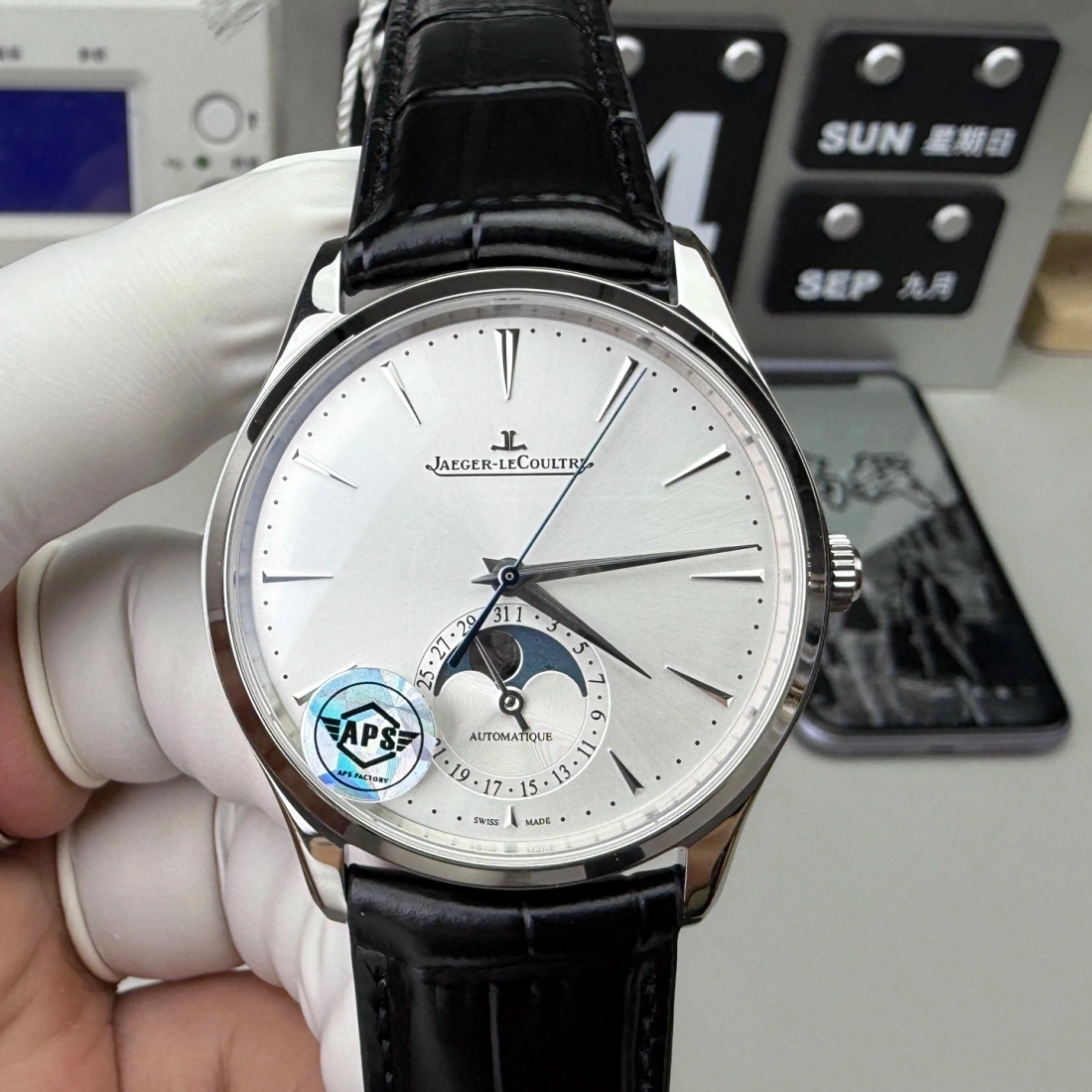 APS 廠 Jaeger-LeCoultre 積家 JC 超薄大師 月相大師 Q1368430 39MM CAL.925機芯 香港面交