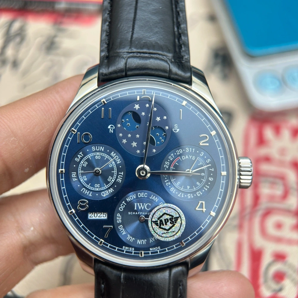 APS廠 IWC 萬國 葡萄牙系列 IW503405 萬年歷 藍面 真功能 香港可面交