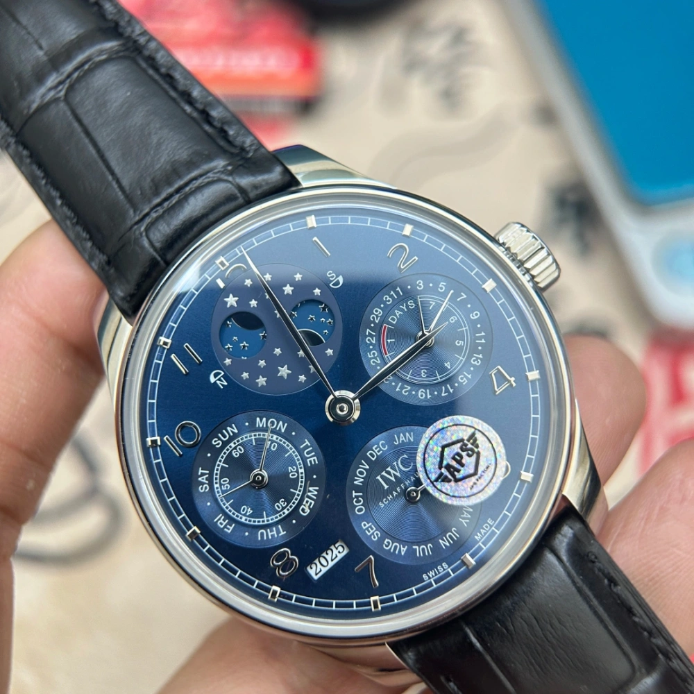 APS廠 IWC 萬國 葡萄牙系列 IW503405 萬年歷 藍面 真功能 香港可面交