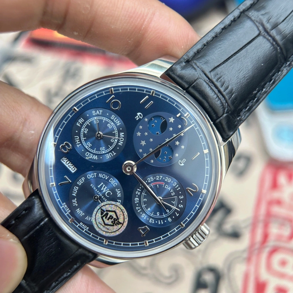 APS廠 IWC 萬國 葡萄牙系列 IW503405 萬年歷 藍面 真功能 香港可面交