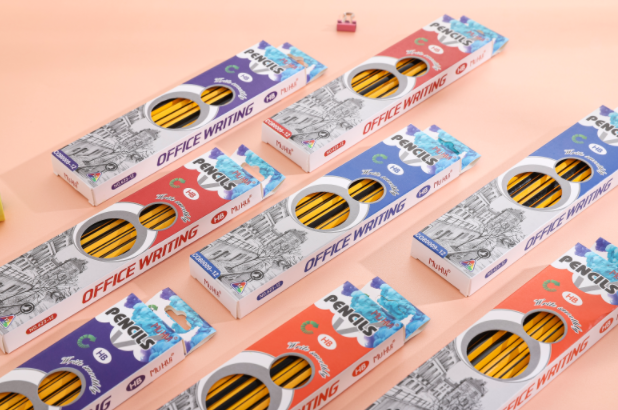 Lápiz borrador hexagonal de madera de arce Muhui HB (paquete de 12)