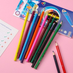 Muhui - Poste hexagonal de 12 colores de madera de álamo para niños, escritura y pintura, color plomo, cuatro cajas de colores de dibujos animados