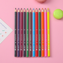 Muhui - Poste hexagonal de 12 colores de madera de álamo para niños, escritura y pintura, color plomo, cuatro cajas de colores de dibujos animados