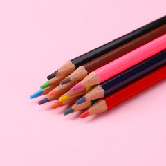 Poste hexagonal de 12 colores Muhui, madera suavizada, núcleo avanzado, escritura y pintura para niños, color plomo, cuatro cajas de colores de dibujos animados