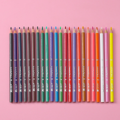 慕慧24色三角杆软木高级芯儿童书写绘画彩铅卡通动物彩盒包装