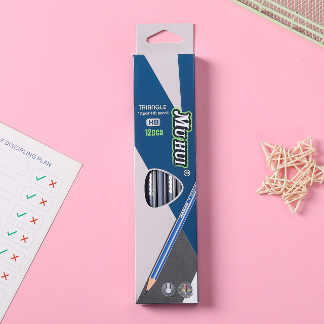 Muhui HB 软木六角杆拉皮头铅笔 12 个纸盒