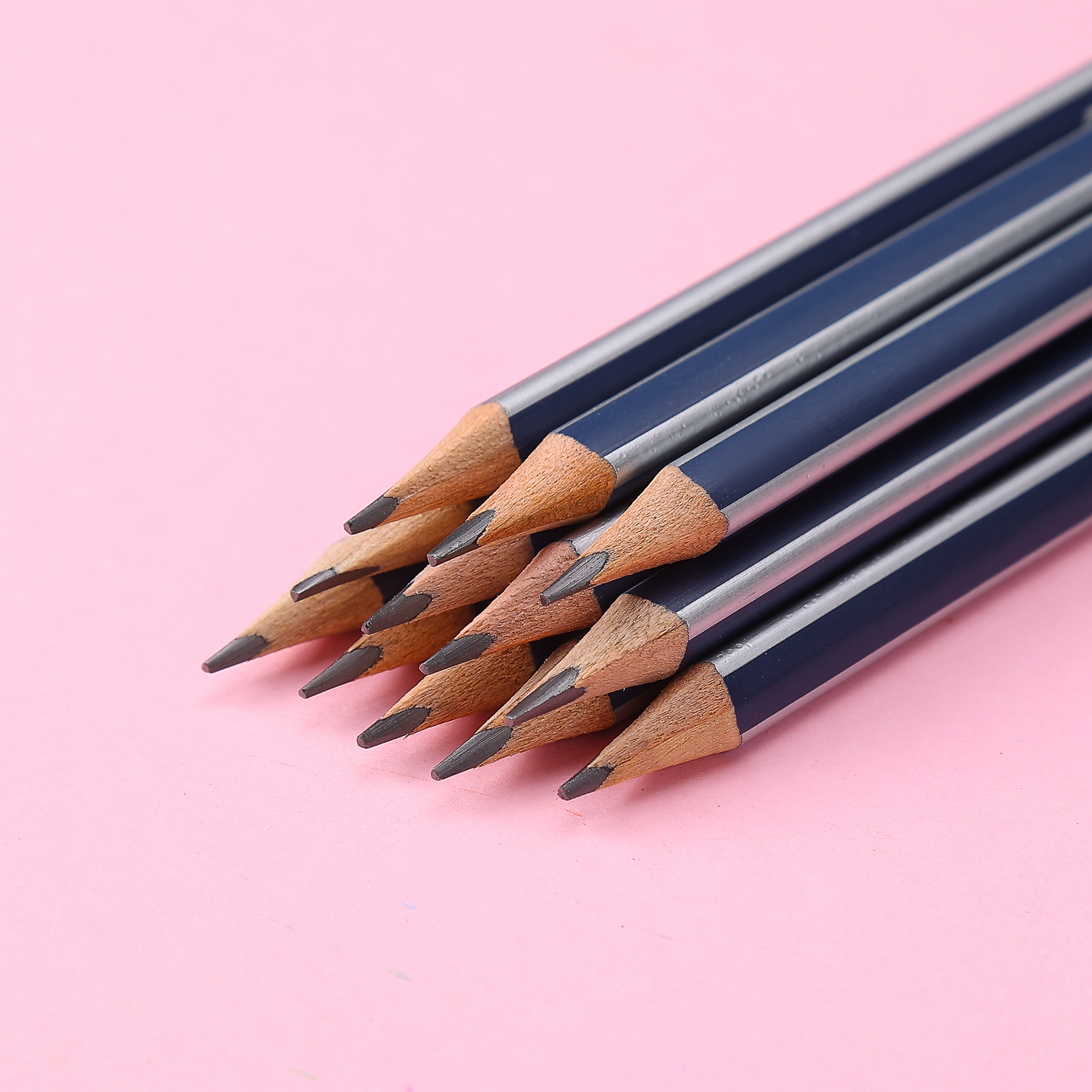 Muhui HB Softened Wood Hexagonal Rod Pulling Leather Head Pencil 12 Paper Boxes