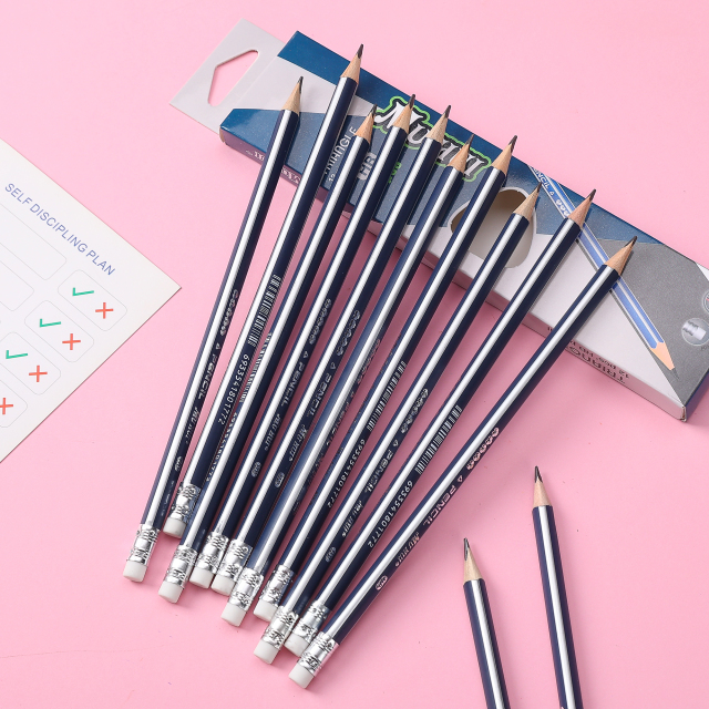 Muhui HB 软木六角杆拉皮头铅笔 12 个纸盒