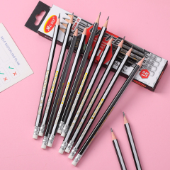 Muhui HB 软木六角杆拉皮头铅笔 12 个纸盒