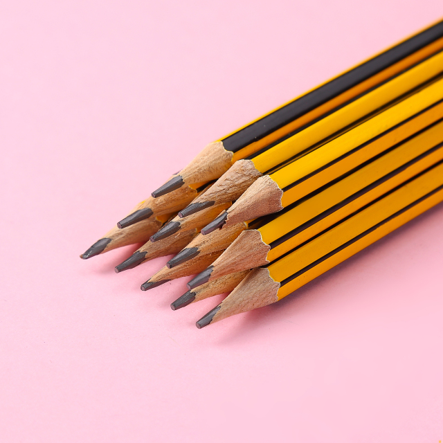 Lápiz borrador hexagonal de madera de arce Muhui HB (paquete de 12)