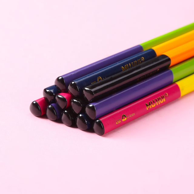 Muhui 2B 六角杆杨木蘸水铅笔 12 支装纸盒套装