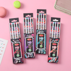 Muhui HB 杨木红圆杆皮铅笔，配12个纸盒