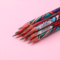 Muhui HB 杨木红圆杆皮铅笔，配12个纸盒