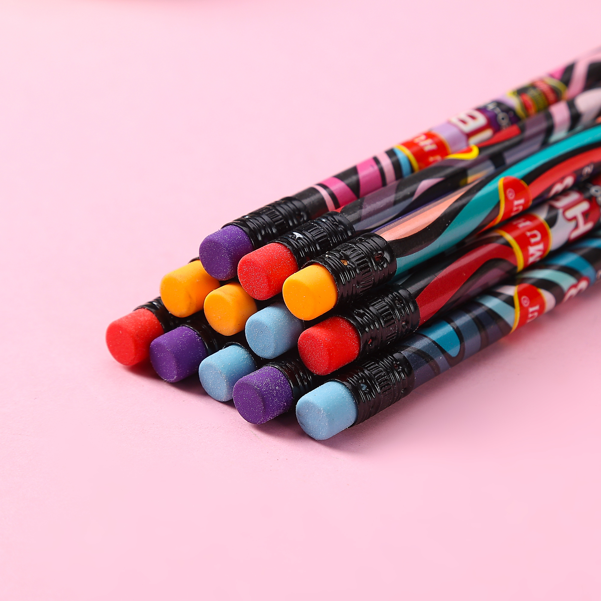 Muhui HB Poplar Red Round Rod Leather Pencil with 12 Paper Boxes