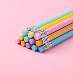 Lápiz troyano suavizante de varilla hexagonal Muhui HB, caja de 12 lápices de papel