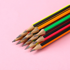 Muhui HB 六角棒杨木剥皮笔头铅笔 12 个纸盒