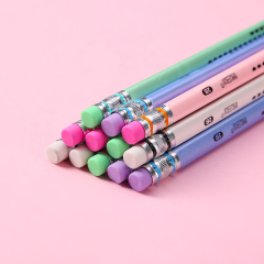 New Muhui 2B triangular pole softened wood pearl leather pencil with 12 pencils in a paper box