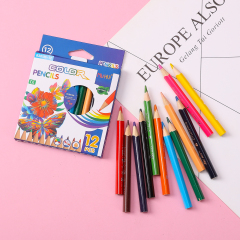 慕慧12色六角杆软木优质芯3.5英寸儿童书写绘画彩铅卡通盒包装