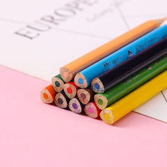 慕慧12色六角杆软木优质芯3.5英寸儿童书写绘画彩铅卡通盒包装