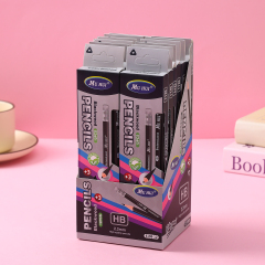 Muhui HB 三角杆杨木哑光黑头铅笔 12 个纸盒