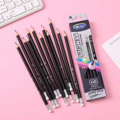 Muhui HB 三角杆杨木哑光黑头铅笔 12 个纸盒