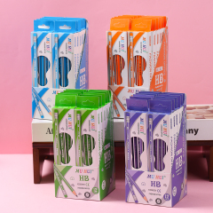 Muhui HB 三角棒软木橡皮铅笔 12支装，2.2mm 笔芯