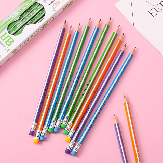 Muhui HB 三角棒软木橡皮铅笔 12支装，2.2mm 笔芯