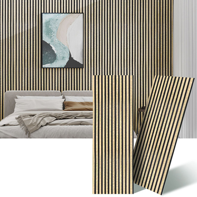 Technical Wooden Slat Acoustic Wall Panels 605x22mm