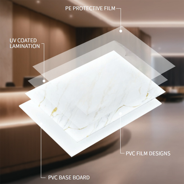 Factory Price of PVC Marble Sheet 1220x2400mm