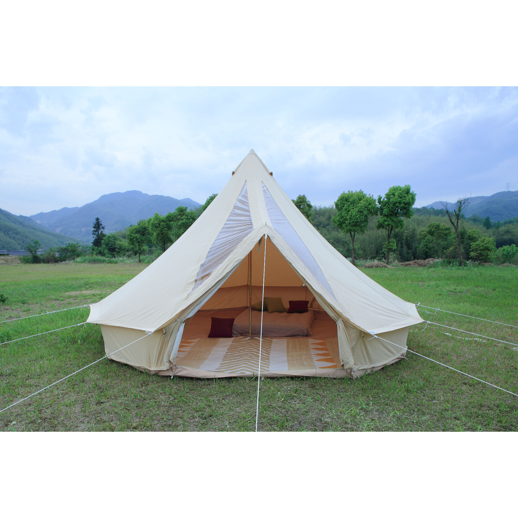 5m Canvas Bell Tent With Pvc Roof