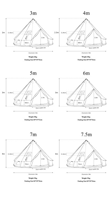 5m Canvas Bell Tent