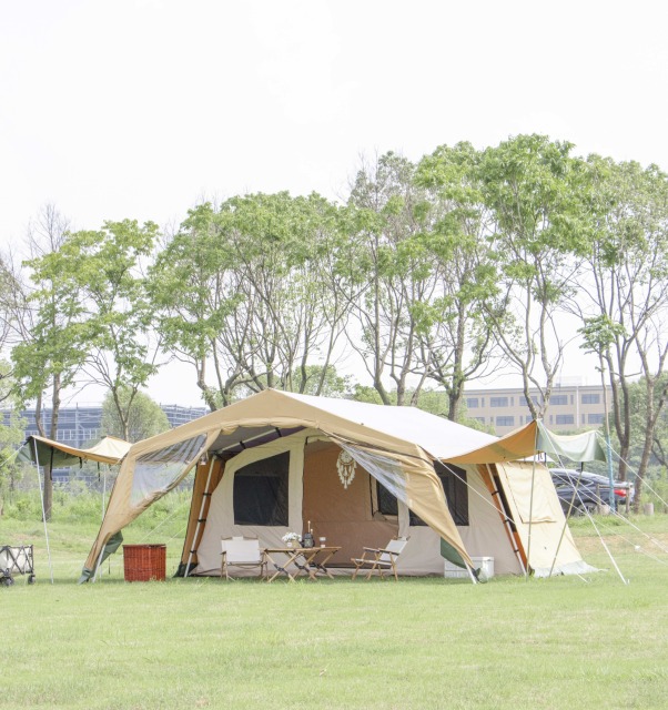 Modular framed canvas tent