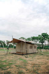 Safari Tent with Awning – B2B Luxury Glamping Shelter for Resorts & Commercial Campsites