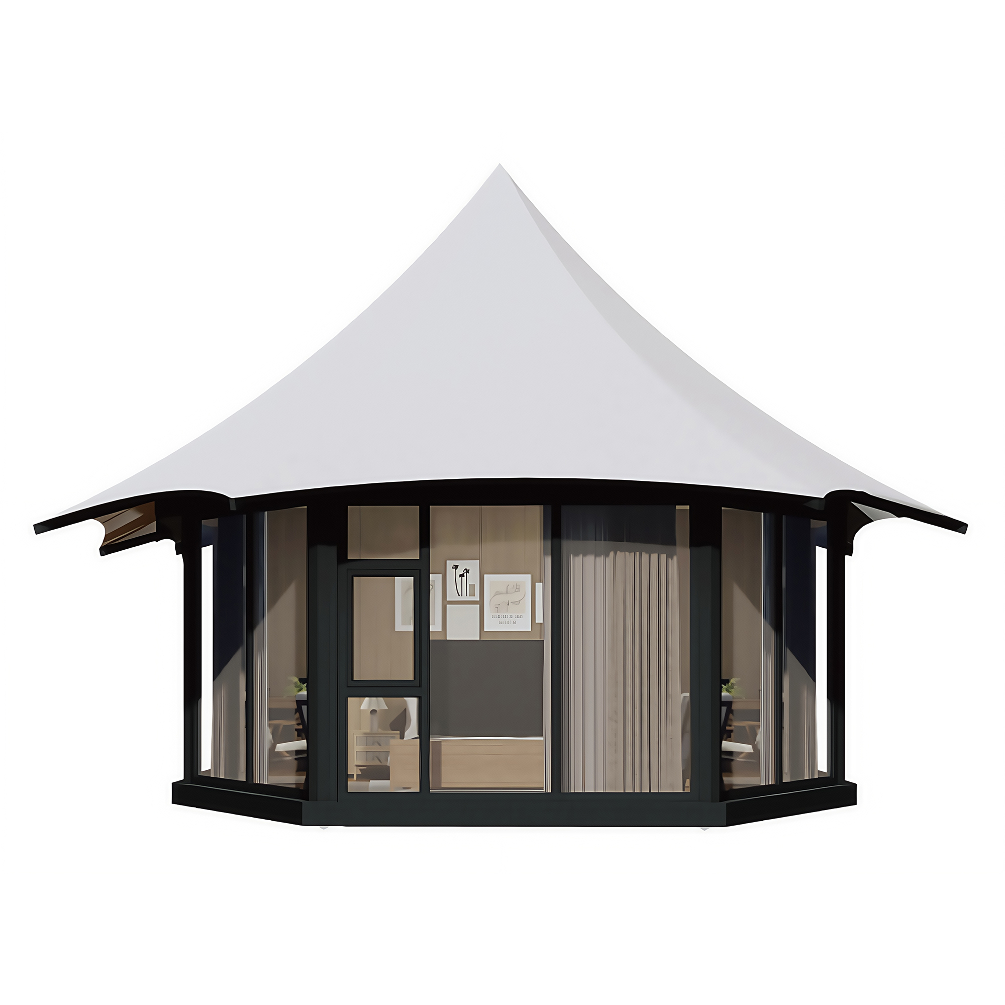 Luxury Cicada Hotel Tent | Elegant Bionic Glamping Pod with Streamlined Canopy