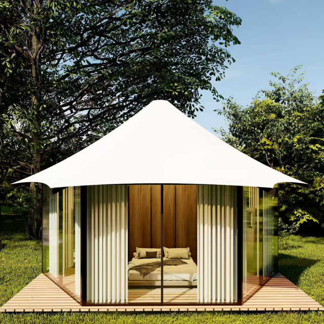 Luxury Cicada Hotel Tent | Elegant Bionic Glamping Pod with Streamlined Canopy