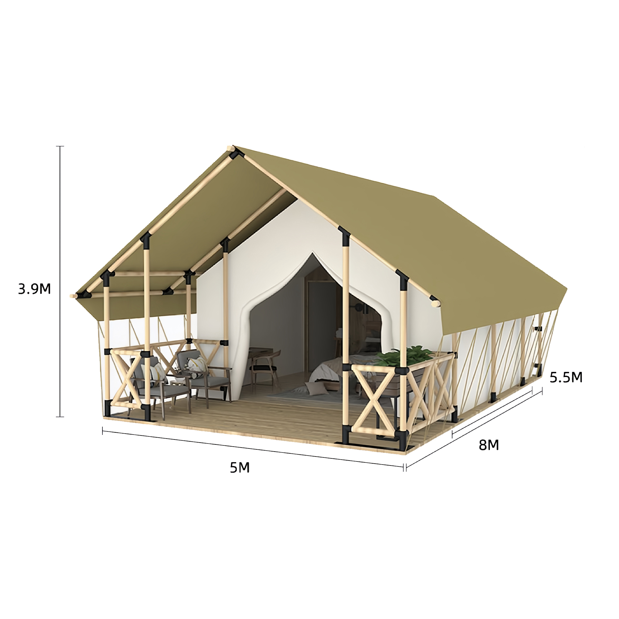 Pasture Land Duplex Tent | Premium Commercial Glamping Structure