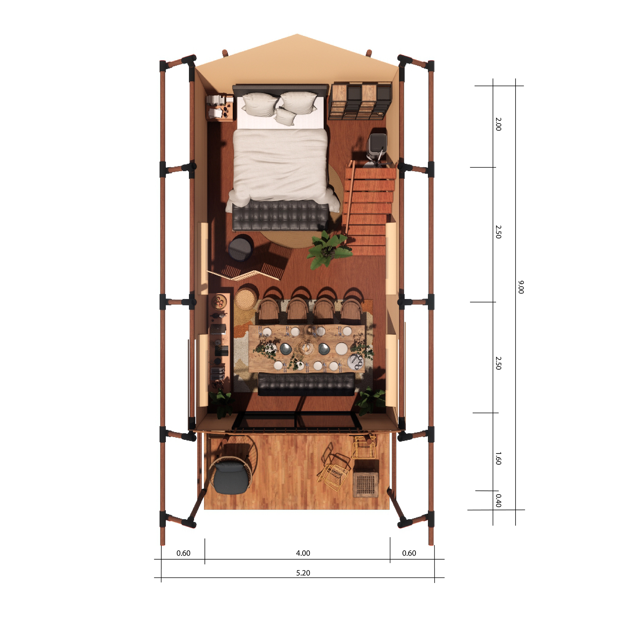 Pasture Land Duplex Tent | Premium Commercial Glamping Structure