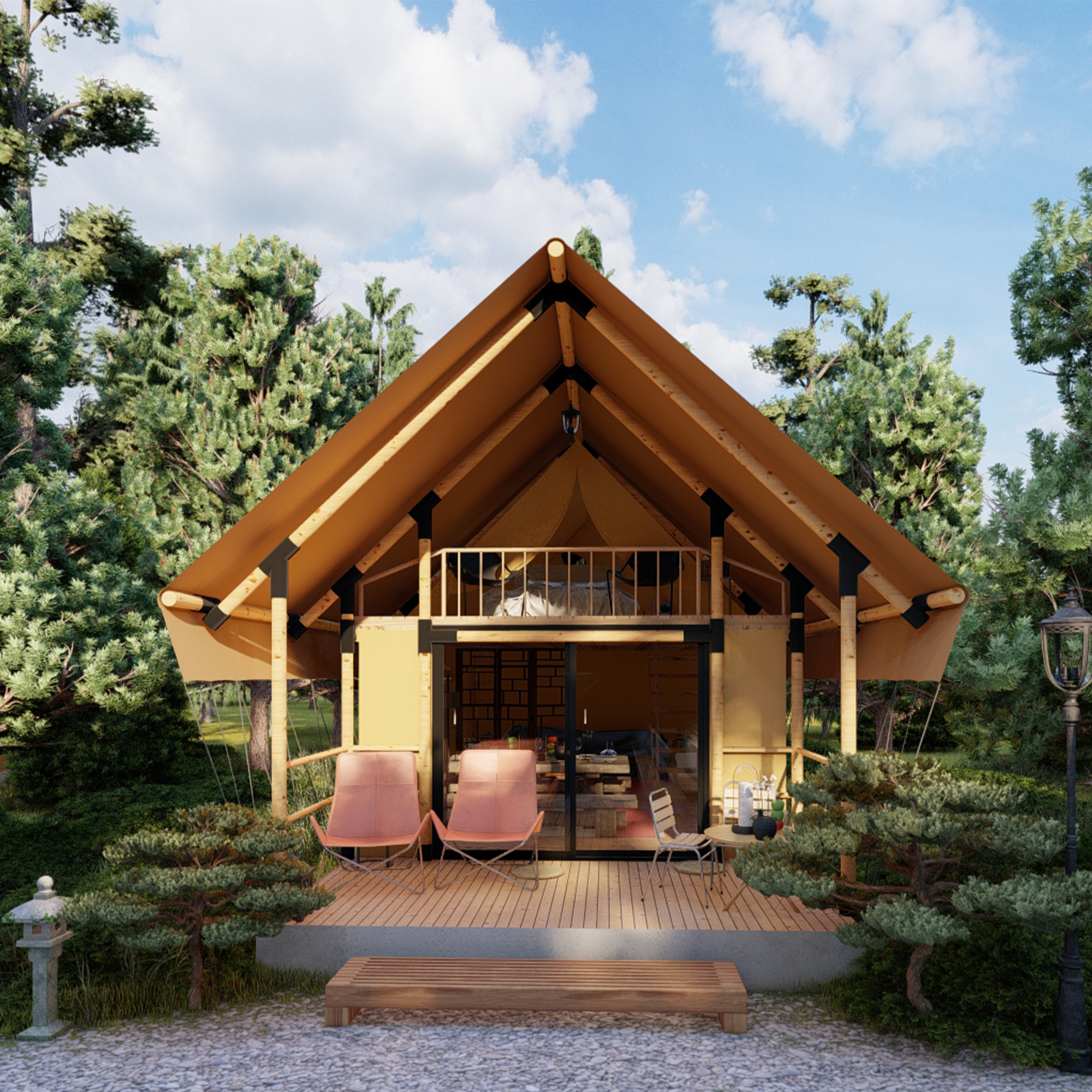 Pasture Land Duplex Tent | Premium Commercial Glamping Structure