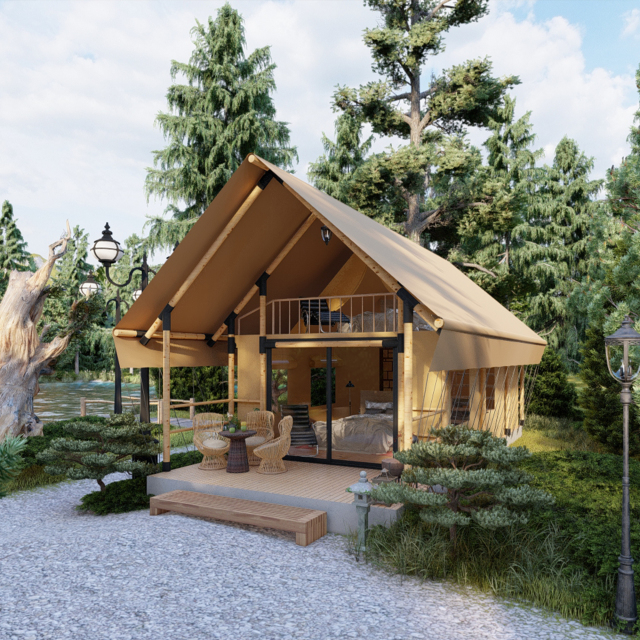 Pasture Land Luxury Hotel Tent | High-Wind Resistant Glamping Lodge with Panoramic Deck