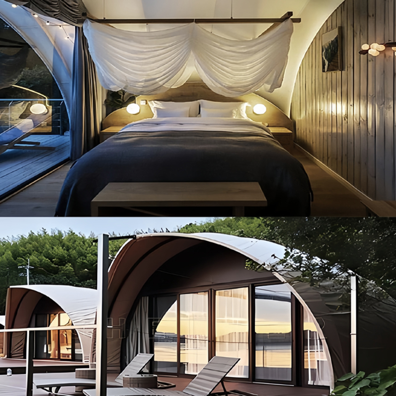 Luxury Shell Hotel Tent | Bionic Design Glamping Lodge with Reinforced Steel Frame